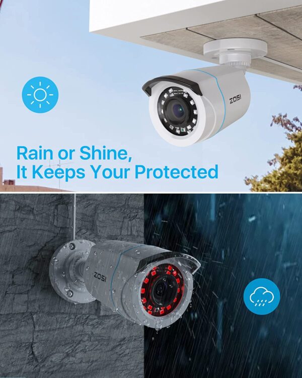 ZOSI H.265+ Home Security Camera System,5MP Lite 8 Channel CCTV DVR Recorder with Hard Drive 1TB and 8 x 1080p Weatherproof Bullet Camera Outdoor Indoor with 80ft Night Vision, Motion Alerts - Image 3