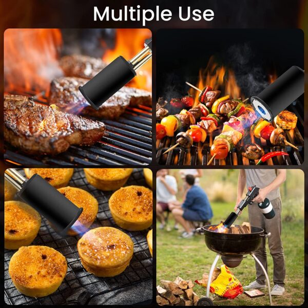 Cooking Propane Torch,Kitchen Culinary Torch with Safety Lock,Handheld Blow Torch,Flamethrower Fire Gun,Campfire Starter,Grilling and BBQ Tool for Steak & Creme Brulee - Image 7