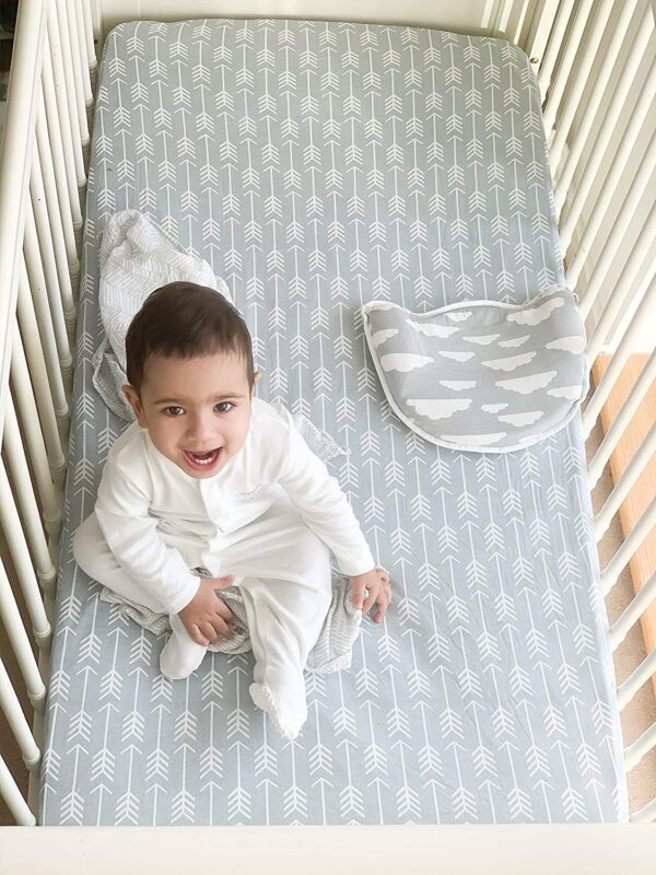 Pack n Play Sheets – Premium Pack and Play Sheets 4 Pack – 100% Super Soft Jersey Knit Cotton Playard Mattress Sheets – Portable Playpen Fitted Play Yard Mini Crib Sheet for Boy & Girl (24 x 38 x 5) - Image 4