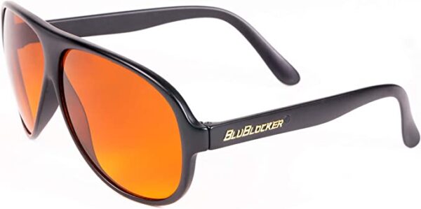 BluBlocker, Black Original Aviator Sunglasses with Scratch Resistant Lens | Blocks 100% of Blue Light and UVA & UVB Rays | Retro | Gender Neutral - for Men, Women & Everyone | 2701K | - Image 2