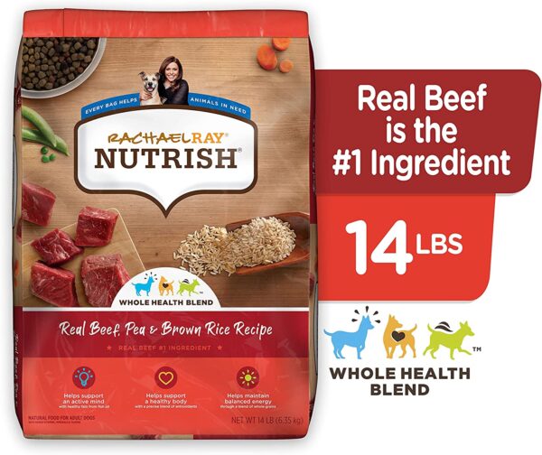 Rachael Ray Nutrish Premium Natural Dry Dog Food, Real Beef, Pea & Brown Rice Recipe, 14 Pounds (Packaging May Vary) - Image 3