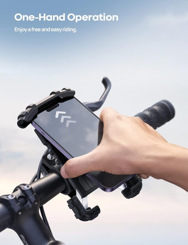 Lamicall Bike Phone Holder for Motorcycle & Bicycle – Universal Handlebar Mount Clamp for iPhone 16 Pro Max, Samsung S20, GPS – Secure 360° Rotation – Fits 4.7" to 6.8" Phones - Image 5