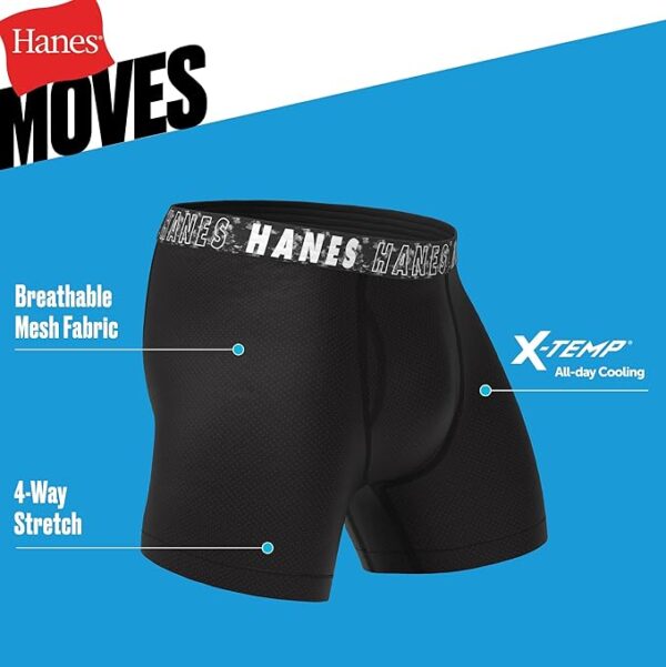Hanes Boys' X-Temp Mesh Boxer Briefs, 6-Pack – Breathable Stretch Underwear for Active Kids - Image 2