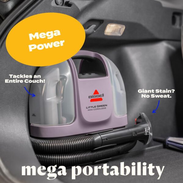 Buy BISSELL Little Green Mini Cordless Deep Cleaner – Portable Carpet & Upholstery Auto Detailer | Dusk Pink (4015F) – AlQabi Online - Image 4