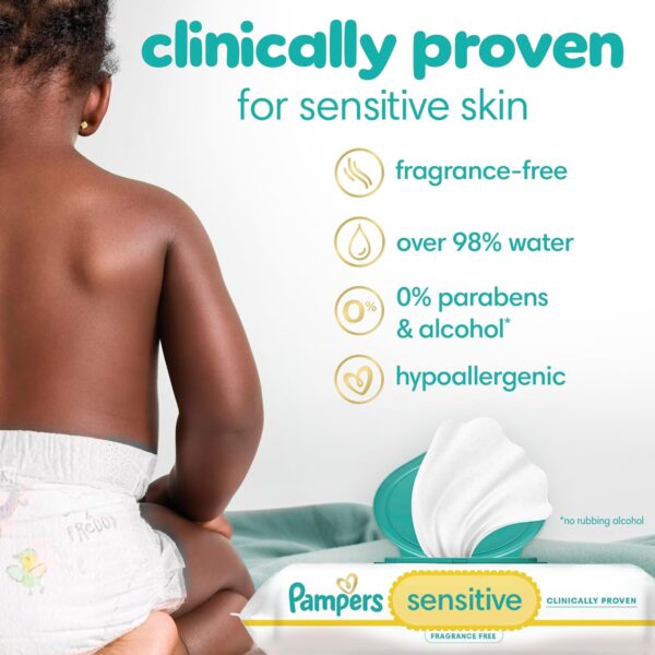 Pampers Sensitive Baby Wipes 1008 Count – Hypoallergenic, Water-Based, Unscented for Delicate Skin | Alqabi Online - Image 7