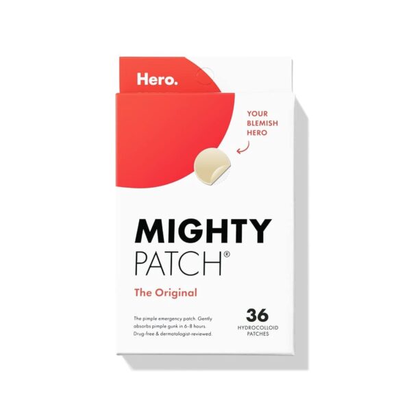 Mighty Patch™ Original – Hero Cosmetics Acne Pimple Patch for Face (36 Count) | #1 Hydrocolloid Zit Sticker for Overnight Spot Treatment | Fast Whitehead Shrinking Solution - Image 4