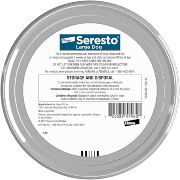 Seresto Flea & Tick Collar for Large Dogs Over 18 lbs – 8 Month Protection – Vet-Recommended Treatment & Prevention - Image 2