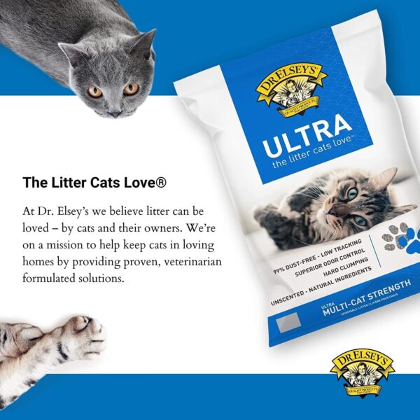 Dr. Elsey's Ultra Unscented Clumping Clay Cat Litter, 40 lb – Low Dust, Hard Clumping, Odor Control, Hypoallergenic, Long-Lasting Cat Litter for Multi-Cat Households - Image 6