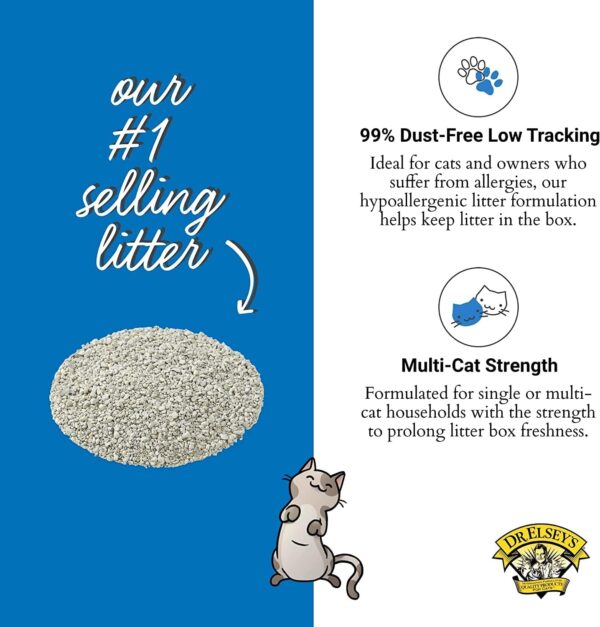Dr. Elsey's Ultra Unscented Clumping Clay Cat Litter, 40 lb – Low Dust, Hard Clumping, Odor Control, Hypoallergenic, Long-Lasting Cat Litter for Multi-Cat Households - Image 7