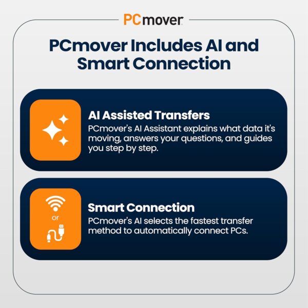 Laplink PCmover Ultimate 11 – PC Data Transfer Software for Migration of Applications, Files & Settings from Old PC to New PC – 1 License with Optional High-Speed Ethernet Cable – Easy Windows Transfer - Image 2