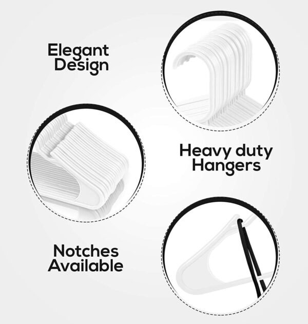 Utopia Home Plastic Hangers 50 Pack – Durable Space Saving White Hangers for Clothes | Closet Organizer & Dorm Room Essentials for Men & Women - Image 4