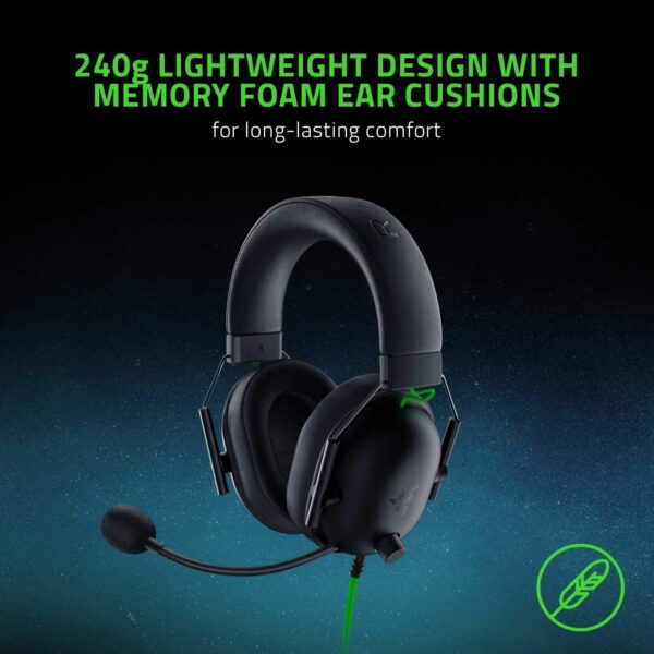 Razer BlackShark V2 X Gaming Headset – 7.1 Surround Sound, 50mm Drivers, Memory Foam Cushions – PC, PS4, PS5, Nintendo Switch – 3.5mm Audio Jack – Black - Image 10