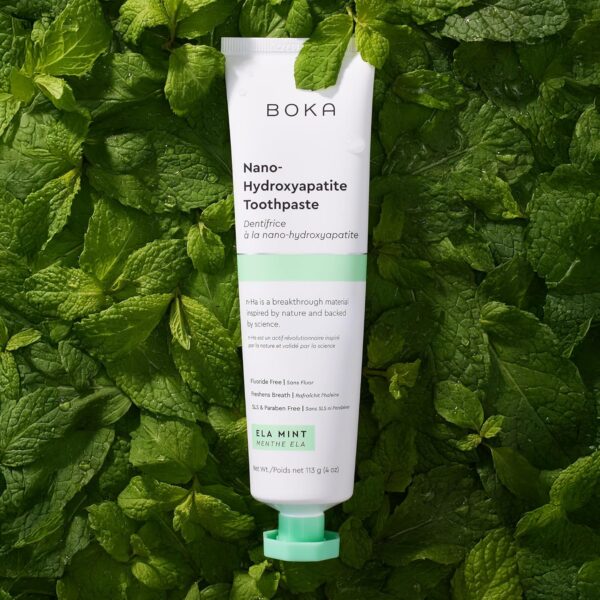 Boka Nano Hydroxyapatite Fluoride-Free Toothpaste - Sensitive Teeth Protection, Ela Mint Flavor, 4oz | Safe for Adults & Kids | USA Made Oral Care – 1 Pack - Image 6