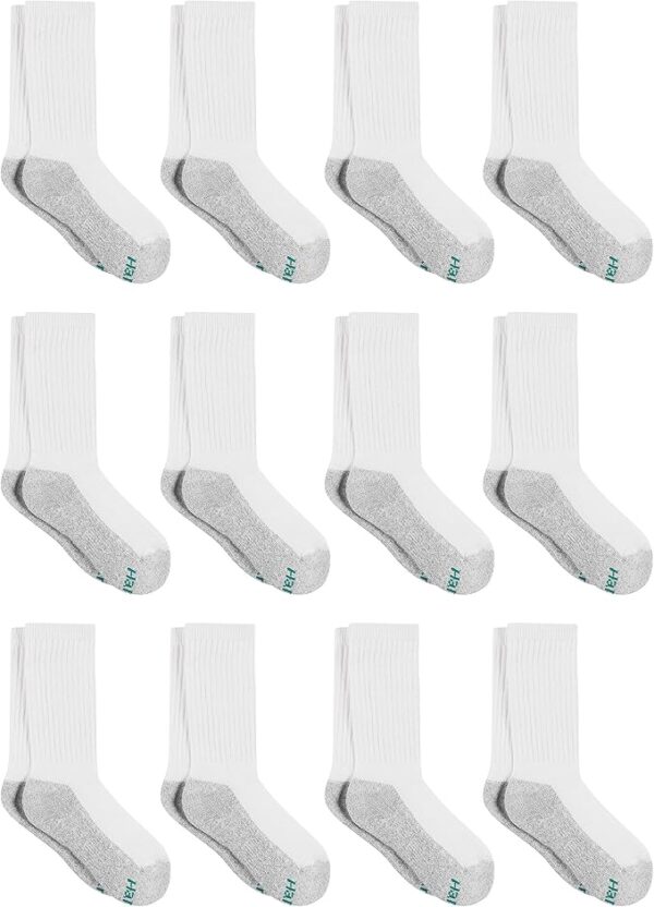 Hanes Boys' Crew Socks | Double Tough Cushioned 12-Pair Pack | Alqabi Online Shop - Image 4