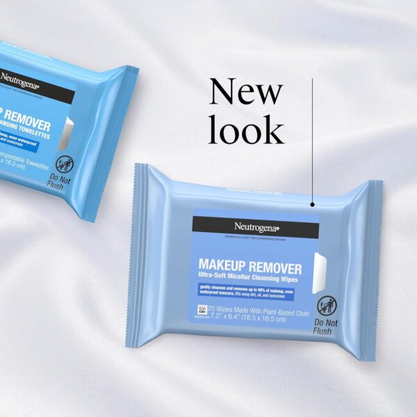 Neutrogena Makeup Remover Wipes – Gentle Daily Cleansing Towelettes, 2 x 25 ct | Oil-Free & Alcohol-Free Face Wipes - Image 4