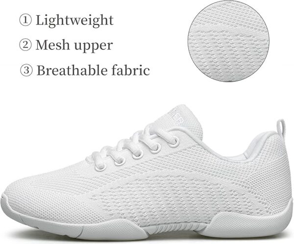 BAXINIER Girls White Cheerleading Shoes – Breathable Youth Cheer Sneakers for Dance, Training & Walking - Image 4