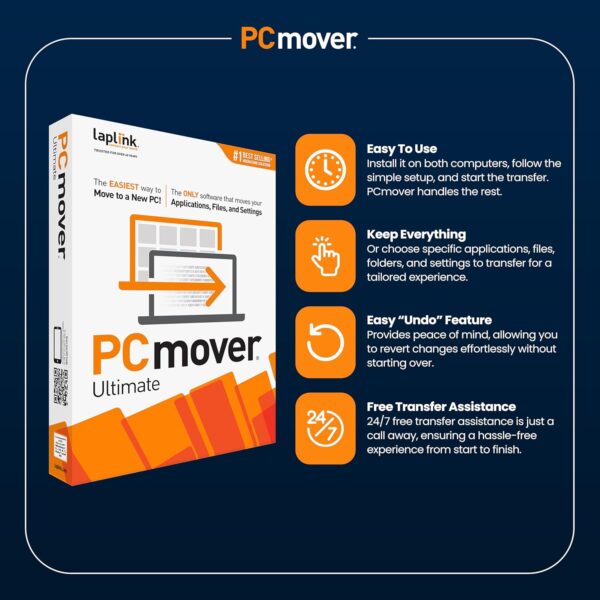 Laplink PCmover Ultimate 11 – PC Data Transfer Software for Migration of Applications, Files & Settings from Old PC to New PC – 1 License with Optional High-Speed Ethernet Cable – Easy Windows Transfer - Image 6