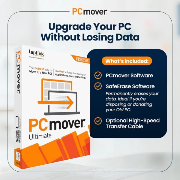 Laplink PCmover Ultimate 11 – PC Data Transfer Software for Migration of Applications, Files & Settings from Old PC to New PC – 1 License with Optional High-Speed Ethernet Cable – Easy Windows Transfer - Image 7
