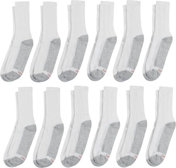 Hanes Men's Double Tough Crew Socks 12-Pack – Durable, Cushioned, Everyday Comfort Socks for Men - Image 4