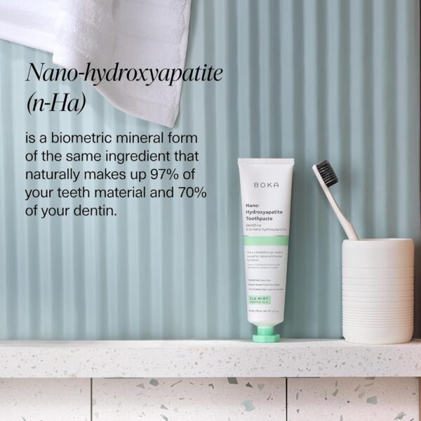 Boka Nano Hydroxyapatite Fluoride-Free Toothpaste - Sensitive Teeth Protection, Ela Mint Flavor, 4oz | Safe for Adults & Kids | USA Made Oral Care – 1 Pack - Image 4