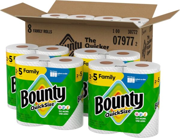 Bounty Quick Size Paper Towels – 8 Family Rolls (Equals 20 Regular Rolls), White | Ultra-Absorbent & Strong | Amazon Affiliate Deal – Alqabi Online Shop - Image 6