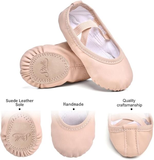 Stelle Ballet Shoes for Girls & Boys | Toddler Ballet Slippers | Soft Leather Dance Shoes for Kids (Toddler/Little Kid/Big Kid) - Image 6