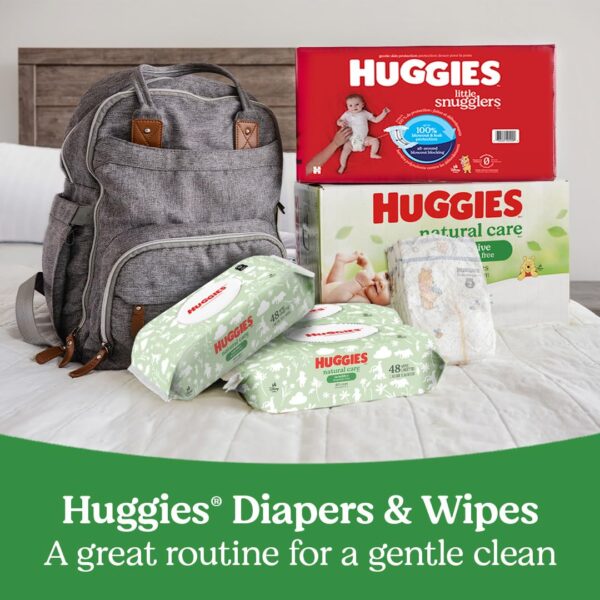 Huggies Natural Care Sensitive Baby Wipes | Unscented, Hypoallergenic, 99% Purified Water | 12 Flip-Top Packs (768 Wipes Total) | Gentle Baby Skincare | Alqabi Online Shop - Image 2