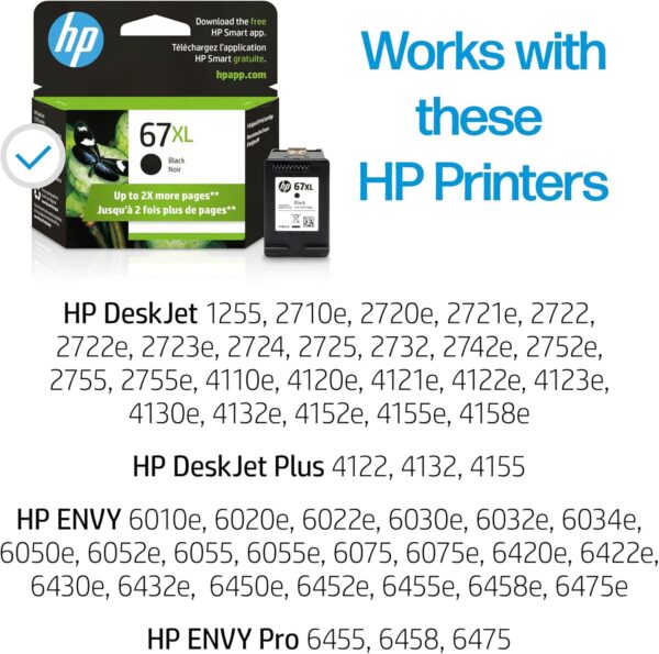 HP 67XL Black High-Yield Ink Cartridge | Compatible with HP DeskJet 1255, 2700, 4100 & ENVY 6000, 6400 Series Printers | 3YM57AN | Alqabi Online Shop - Image 11