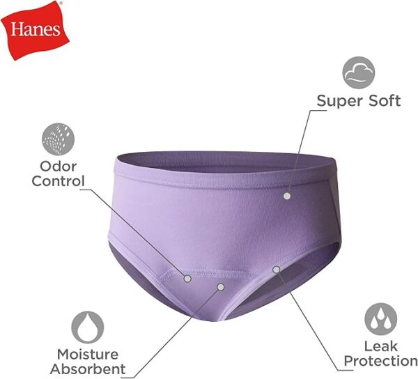 Hanes Toddler Girls’ Potty Training Briefs 6-Pack | Soft Cotton Underwear for Girls | Comfortable Potty Trainer Panties - Image 3