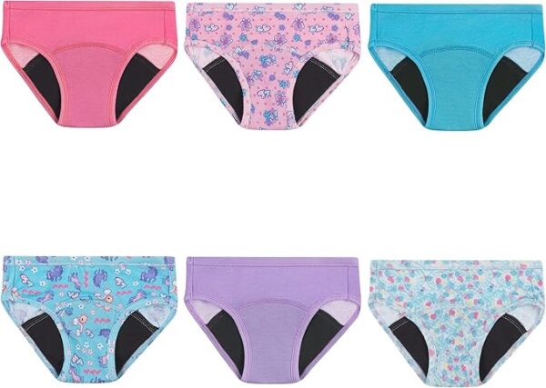 Hanes Toddler Girls’ Potty Training Briefs 6-Pack | Soft Cotton Underwear for Girls | Comfortable Potty Trainer Panties - Image 5