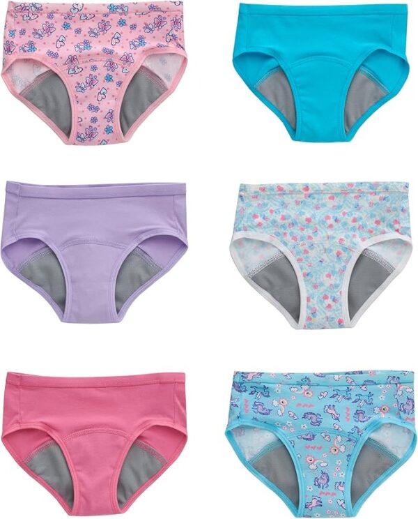 Hanes Toddler Girls’ Potty Training Briefs 6-Pack | Soft Cotton Underwear for Girls | Comfortable Potty Trainer Panties - Image 2