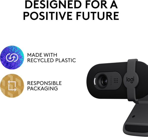Logitech Brio 101 Full HD 1080p Webcam – Built-in Mic & Privacy Shutter for Meetings, Streaming & Video Calls (Black) - Image 2