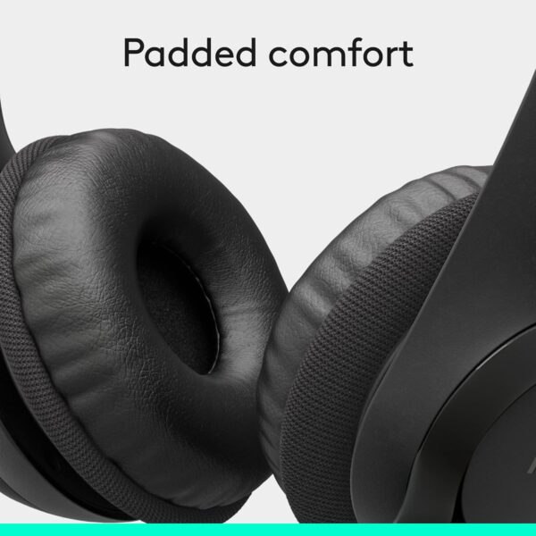 Logitech H390 Wired Headphones with Mic – USB Noise Cancelling Headset for PC, Video Calls, Music & Gaming – Black - Image 4