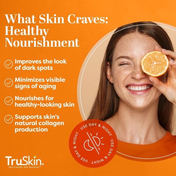 TruSkin Vitamin C Serum for Face – Anti-Aging & Brightening Serum with Vitamin C, Hyaluronic Acid & Vitamin E – Fades Dark Spots, Improves Skin Tone & Reduces Wrinkles – 1 Fl Oz - Image 6