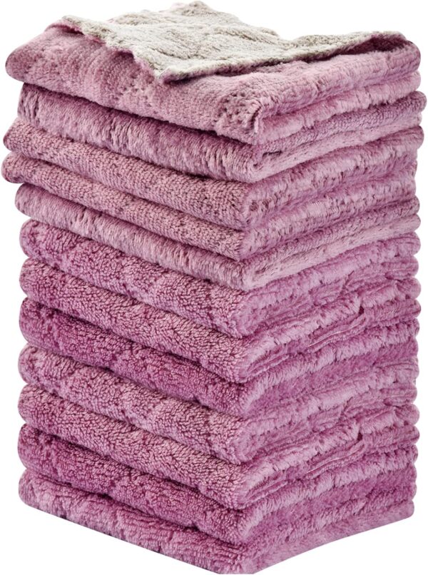 12PCS Microfiber Kitchen Towels | OstWony Reusable Dish Cloths for Home, Car & Furniture | Double-Sided Cleaning Rags (10x6 inch)