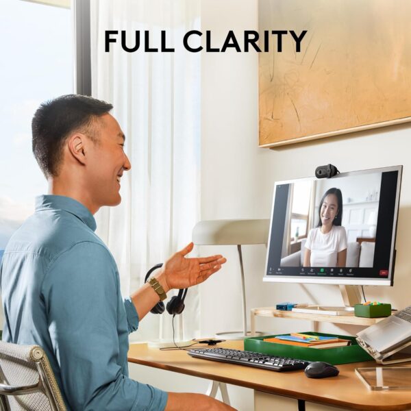 Logitech Brio 101 Full HD 1080p Webcam – Built-in Mic & Privacy Shutter for Meetings, Streaming & Video Calls (Black) - Image 8